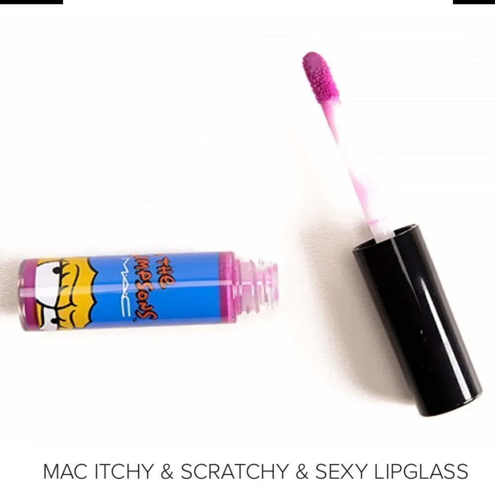 MAC THE SIMPSONS  ITCHY & SCRATCHY & SEXY LIPGLASS NEw In the box